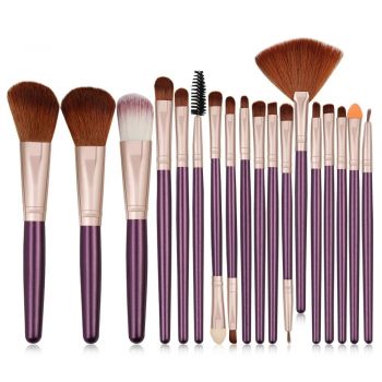 Pensule Machiaj Profesionale Purple, Set 18 ieftin