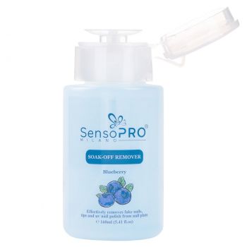 Soak off Remover SensoPRO Milano Blueberry - Indepartare gel, oja semipermanenta, tipsuri, 160 ml