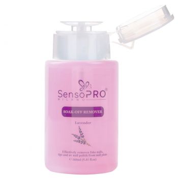 Soak Off Remover SensoPRO Milano Lavender - Indepartare gel, oja semipermanenta, tipsuri, 160 ml