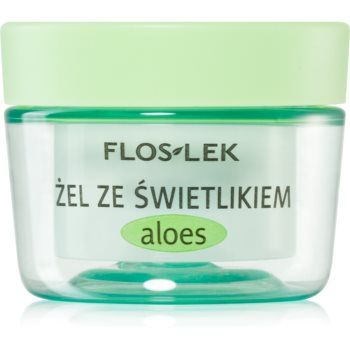 FlosLek Laboratorium Eye Care Gel pentru  jurul ochilor cu un luminator și aloe vera