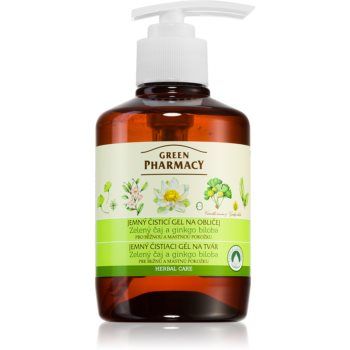 Green Pharmacy Green Tea Face Wash gel de curățare blând pentru ten gras și mixt