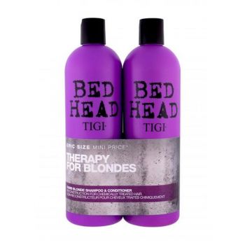 Set cadou ingrijire par Tigi Bed Head Dumb Blonde pentru par blond: Sampon, 750 ml + Balsam, 750 ml