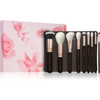 ZOEVA The Complete Brush Set Rose Golden Edition set de pensule cu geantă de firma original