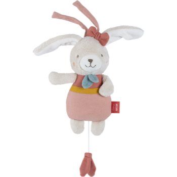 BABY FEHN fehnNATUR Musical Rabbit jucărie suspendabilă contrastantă cu melodie