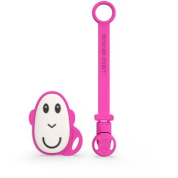 Matchstick Monkey Flat Face Teether & Soother Clip set cadou Pink(pentru copii) ieftin