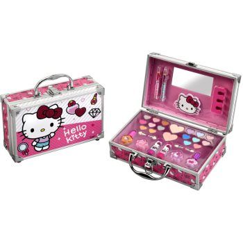 Hello Kitty Make-up Aluminum Set servietă pentru cosmetice (cu oglinda mica) pentru copii