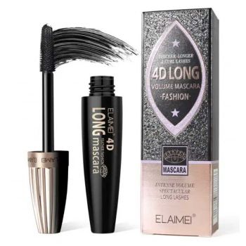 Mascara cu Fibre de Matase 4D Long Volume, Elaimei, Negru Intens, 10 g la reducere