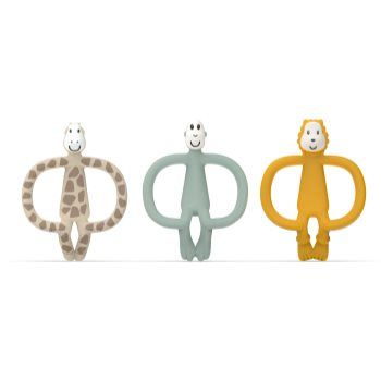 Matchstick Monkey Animal Teether Gift Set set cadou Giraffe Gigi, Lion Luda, Monkey Mint(pentru copii) ieftin