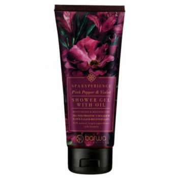 Gel de dus hidratant si regenerant cu piper roz si violete Spa Experience, Barwa Cosmetics, 200 ml