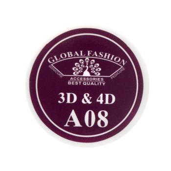 Gel UV 4D plastilina, gel plastart, Global Fashion, 7g, A08, violet Inchis