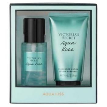 Set Cadou Victoria Secret, Aqua Kiss Gift Set, Spray corp 75 ml + Body Lotion 75 ml