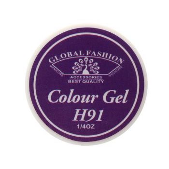 Gel color unghii, vopsea de arta, seria Noble Purple, Global Fashion, 5gr, H91