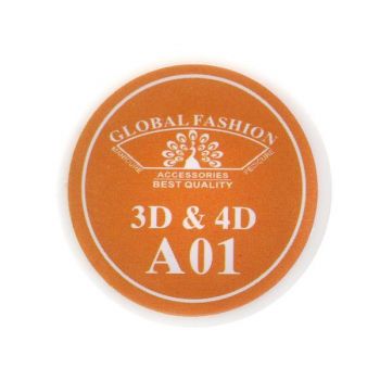Gel UV 4D plastilina, gel plastart,  Global Fashion, A01, 7g, culoare portocalie