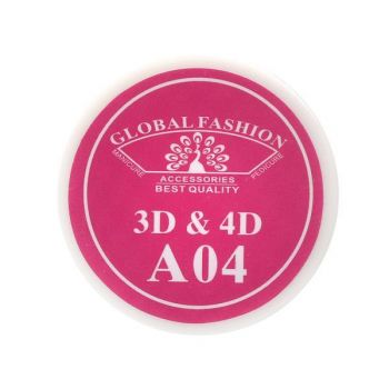 Gel UV 4D plastilina, gel plastart, Global Fashion, A04, 7g, culoare roz