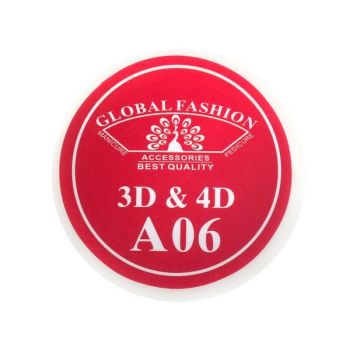 Gel UV 4D plastilina, gel plastart,  Global Fashion, A06, 7g, rosu
