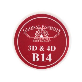 Gel UV 4D plastilina, gel plastart,  Global Fashion, B14, 7g, culoare rosie