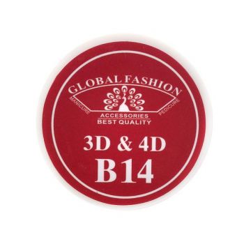 Gel UV 4D plastilina, gel plastart, Global Fashion, B14, 7g, culoare rosie