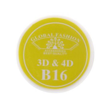 Gel UV 4D plastilina, gel plastart,  Global Fashion, B16, 7g, culoare galben
