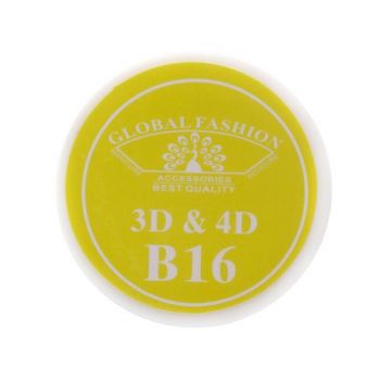 Gel UV 4D plastilina, gel plastart, Global Fashion, B16, 7g, culoare galben