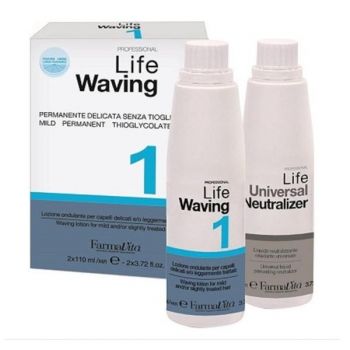 Kit Permanent 1 - Farmavita Life Waving 1 for Mild and/or Slightly Treated Hair, 2 x 110 ml ieftin