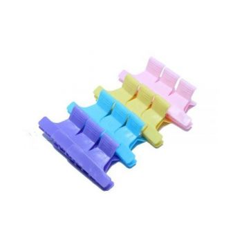 Set 12 cleme coafor, plastic, multicolore