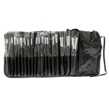 Set 18 pensule profesionale machiaj, Global Fashion, negre ieftina