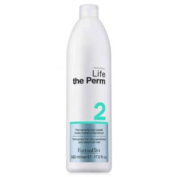 Solutie Permanent pentru Par Intens Tratat si Decolorat - Farmavita Life the Perm Nr. 2, 500 ml