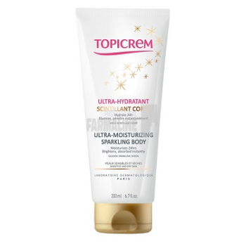 Topicrem Sparkling Lapte corp ultra hidratant cu particule stralucitoare aurii 200 ml ieftina