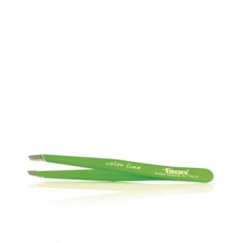 Penseta pentru sprancene FOCUS NEON cu cap oblic - VERDE