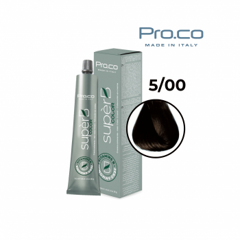 Vopsea de par profesionala fara amoniac SUPERB.COLOR 100 ml - Pro.Co - 5 00  CASTANIU DESCHIS INTENSE