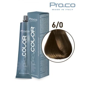 Vopsea de par profesionala PRO.COLOR 100 ml - Pro.Co - 6 0 BLOND INCHIS