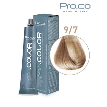 Vopsea de par profesionala PRO.COLOR 100 ml - Pro.Co - 9 7 BLOND SUPER DESCHIS BEJ