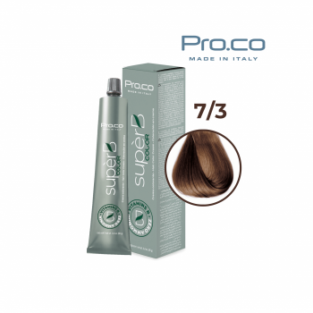 Vopsea de par profesionala fara amoniac SUPERB.COLOR 100 ml - Pro.Co - 7 3 BLOND AURIU Vopsea de par profesionala fara amoniac SUPERB.COLOR 100 ml - Pro.Co - 7 3 BLOND AURIU