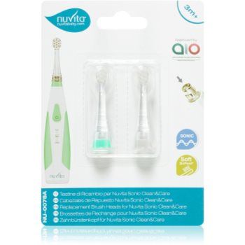 Nuvita Sonic Clean&Care Replacement Brush Heads Capete de schimb pentru baterie sonic periuta de dinti pentru bebeluși