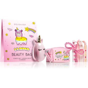BrushArt KIDS Llama beauty bag set cadou Llama beauty bag pink(pentru copii) ieftin