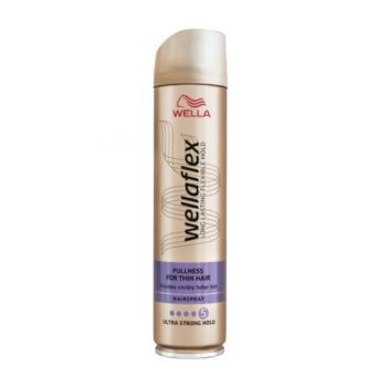 Fixativ pentru Par Subtire cu Fixare Ultra Puternica - Wella Wellaflex Hairspray Fullness Ultra Strong Hold, 250 ml ieftin