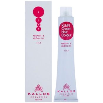 Kallos KJMN Cream Hair Colour Keratin & Argan Oil culoare par cu keratina si ulei de argan de firma originala
