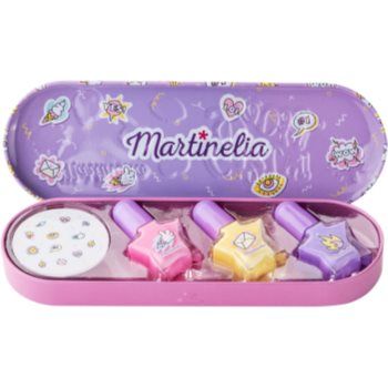 Martinelia Super Girl Nail Polish & Stickers Tin Box set (pentru copii)