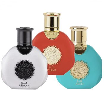 Pachet 3 parfumuri: Shams Al Shamoos Asraar 30 ml, Diana 30 ml si Areej 30 ml