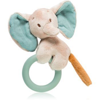 NATTOU Teether Elephant Axel and Luna jucărie pentru dentiție cu zornăitoare