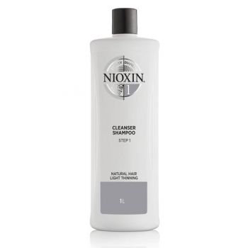 Sampon impotriva Caderii Parului pentru Par Natural cu Aspect Subtiat - Nioxin System 1 Cleanser Shampoo, 1000 ml