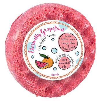 Sapun cu burete pentru masaj Eternally Grapefruit, Bomb Cosmetics, 200 g ieftin