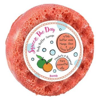 Sapun cu burete pentru masaj Squeeze The Day, Bomb Cosmetics, 200 g