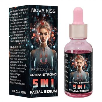 Ser Facial Profesional Ultra Puternic 5 in 1 cu Efect Anti-Imbatranire NOVA KISS , 30 ml de firma originala