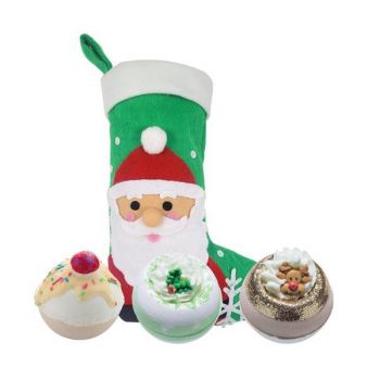 Set cadou Santa`s Stocking, 3 produse, 3 x bile baie 160 g, Bomb Cosmetics