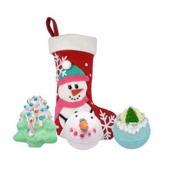 Set cadou Snowlady Stocking, 3 produse, 3 x bile baie 160 g, Bomb Cosmetics