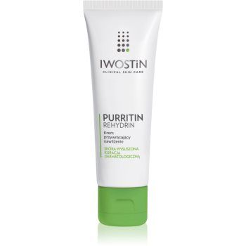 Iwostin Purritin Rehydrin crema de zi hidratanta pentru piele uscata si iritata in urma tratamentului antiacneic