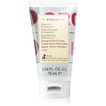 Korres Almond Oil & Vitamin C crema de maini impotriva petelor pigmentate SPF 15 Korres Almond Oil & Vitamin C crema de maini impotriva petelor pigmentate SPF 15