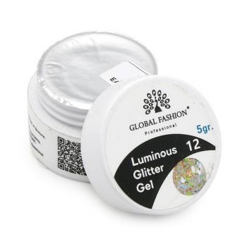 Gel luminiscent Luminous Glitter Gel cu sclipici hexagon 5g, 12