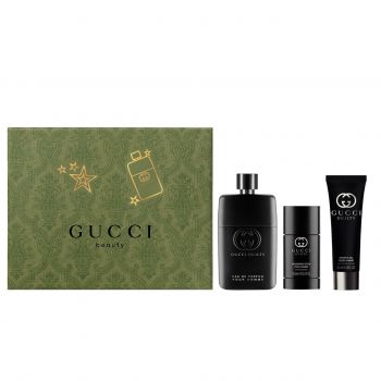 Set cadou Gucci Guilty pour Homme Apa de Parfum 90 ml + Gel de dus 50 ml + Deodorant stick 75 ml de firma original